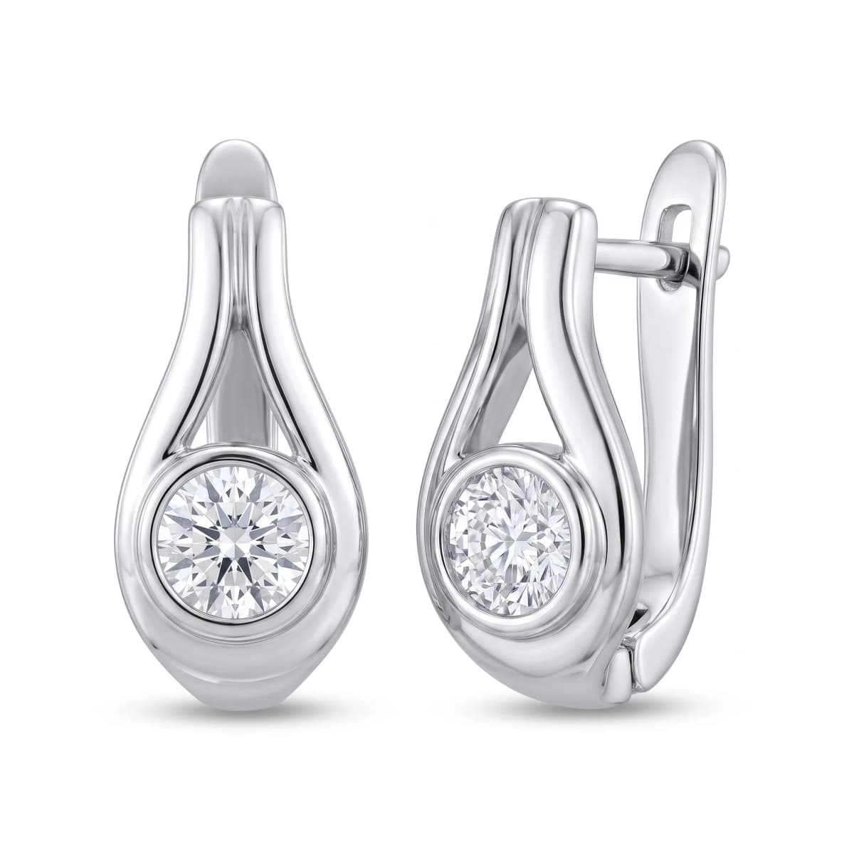Belaroq Sienna Crown Regal White Gold Lab Diamond Earrings